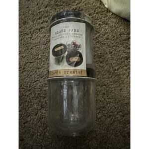 Set Of 2 Target Glass Jars With Black Twist Lids Storage Kitchen